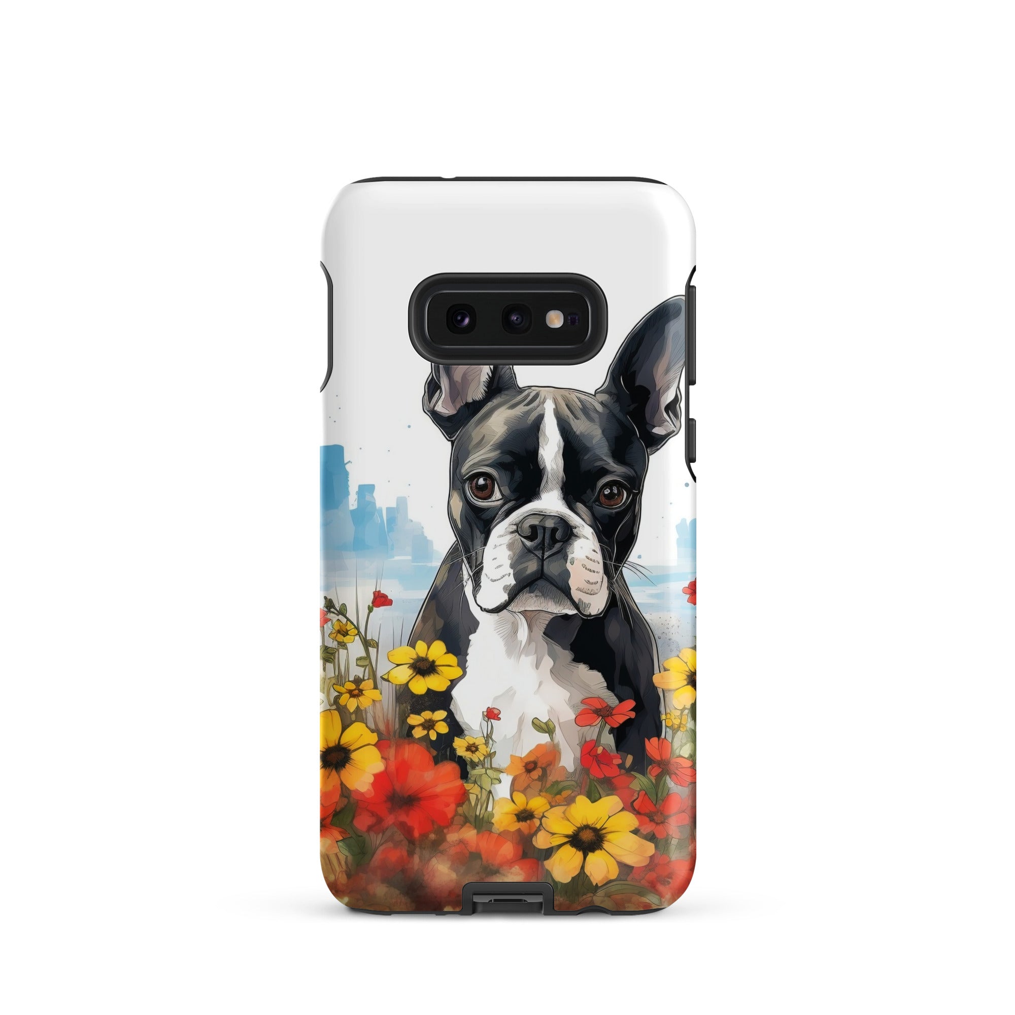 Boston Terrier Dog In A Garden Outside The City Tough case for Samsung