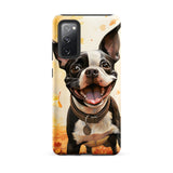 Cheerful Boston Terrier Dog Exploring A Park Watercolor Tough case for Samsung . Matte Samsung Galaxy S20 FE