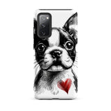 Boston Terrier Heart Tough Case For Samsung