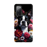 Floral Boston Terrier Dog Tough case for Samsung