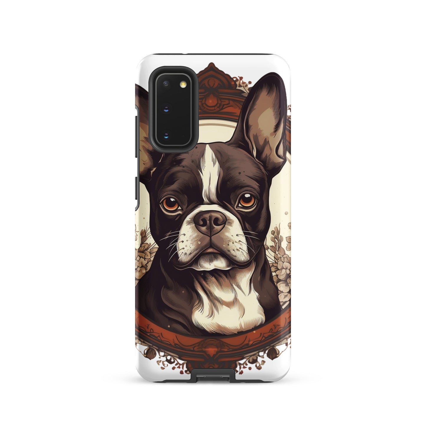 Vintage-Inspired Red Brown Boston Terrier Tough case for Samsung . Matte Samsung Galaxy S20