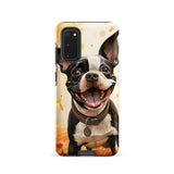 Cheerful Boston Terrier Dog Exploring A Park Watercolor Tough case for Samsung . Matte Samsung Galaxy S20