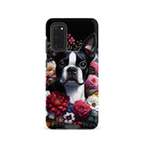 Floral Boston Terrier Dog Tough case for Samsung