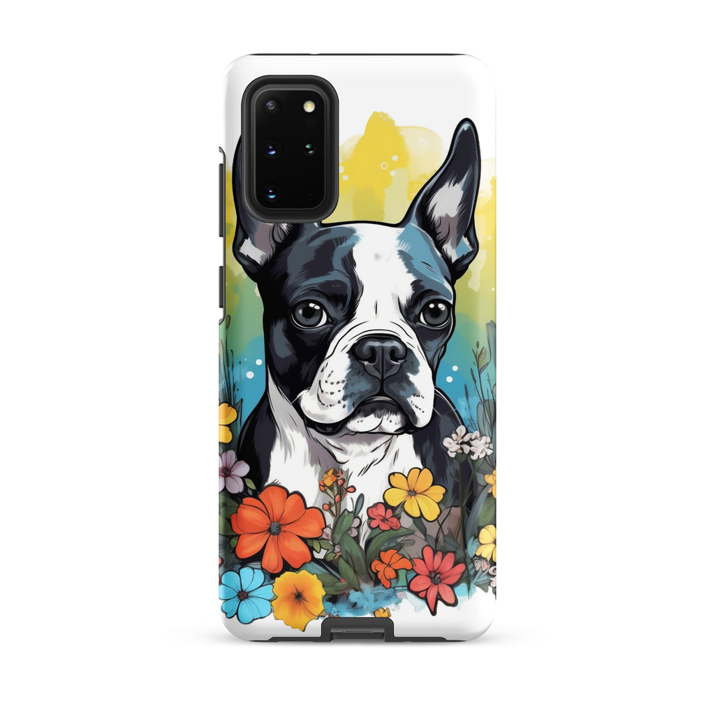 Boston Terrier Surrounded By Flowers Tough case for Samsung