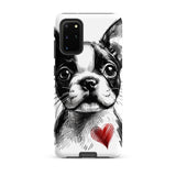 Boston Terrier Heart Tough Case For Samsung