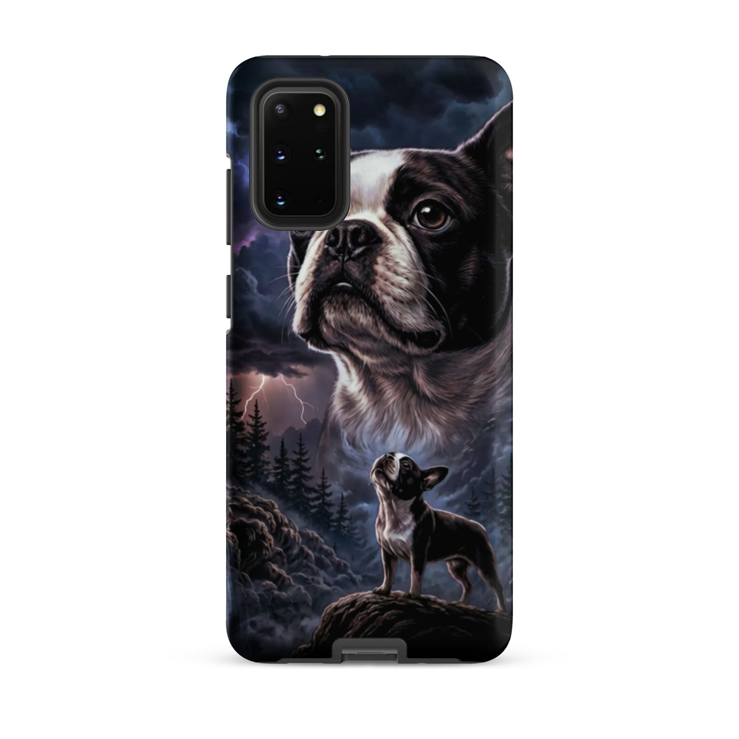 Storm Guardian – Majestic Boston Terrier Night Art Tough Case for Samsung . Matte Samsung Galaxy S20 Plus