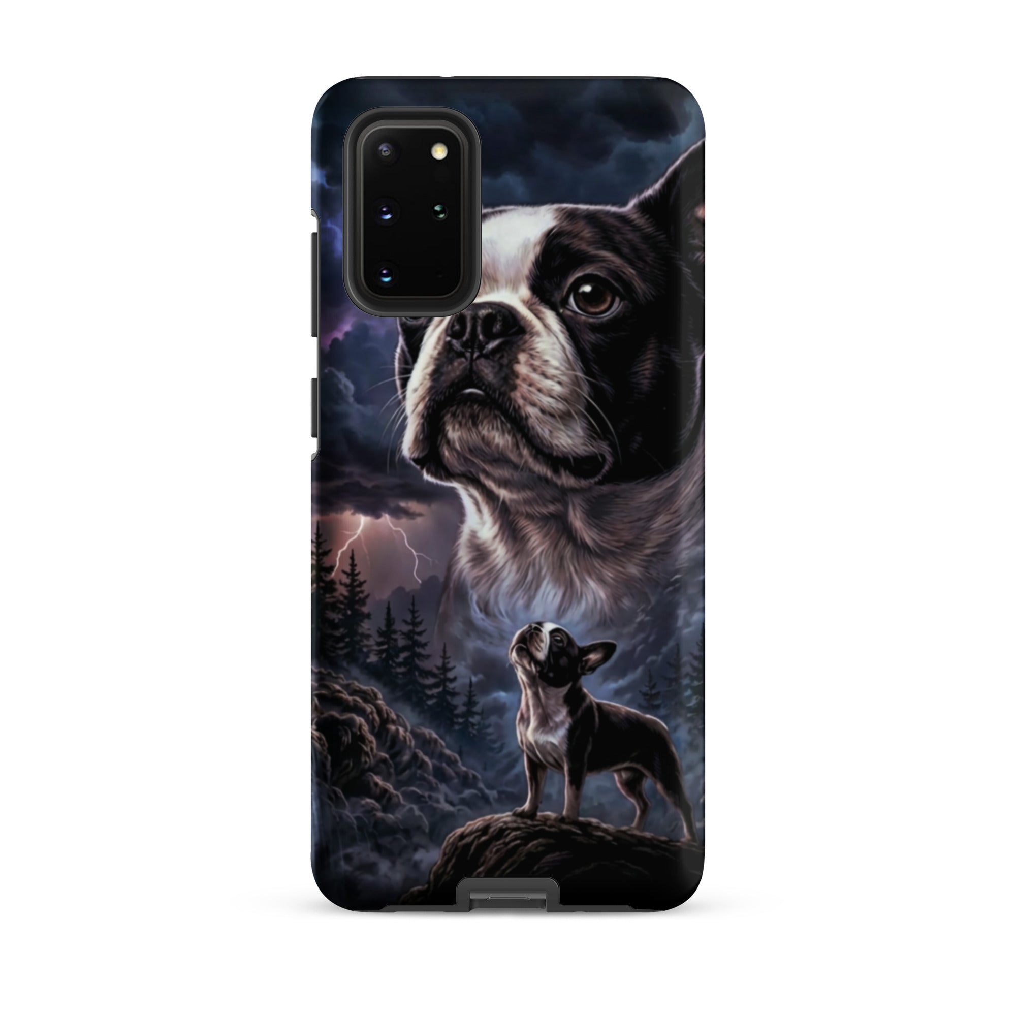 Storm Guardian – Majestic Boston Terrier Night Art Tough Case for Samsung . Matte Samsung Galaxy S20 Plus