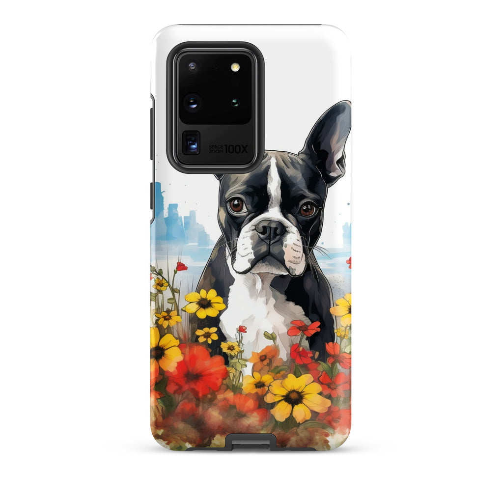 Boston Terrier Dog In A Garden Outside The City Tough case for Samsung