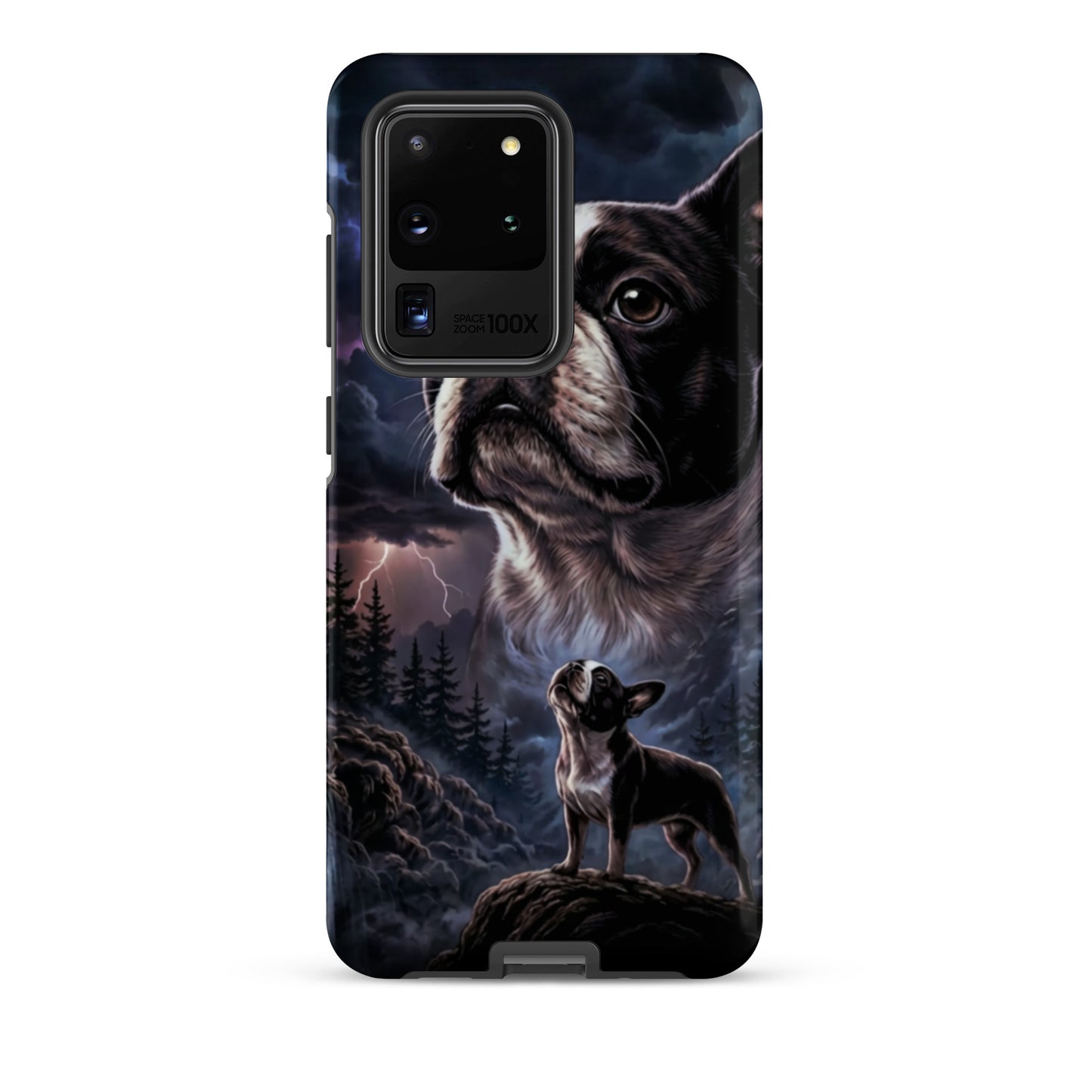 Storm Guardian – Majestic Boston Terrier Night Art Tough Case for Samsung . Matte Samsung Galaxy S20 Ultra