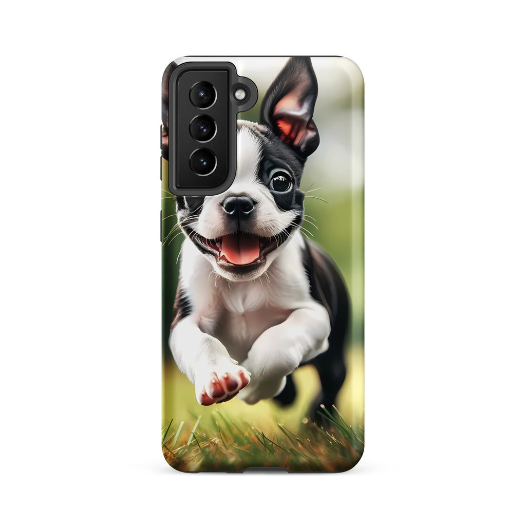 Playful Boston Terrier Puppy Tough case for Samsung