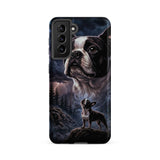 Storm Guardian – Majestic Boston Terrier Night Art Tough Case for Samsung . Matte Samsung Galaxy S21 FE