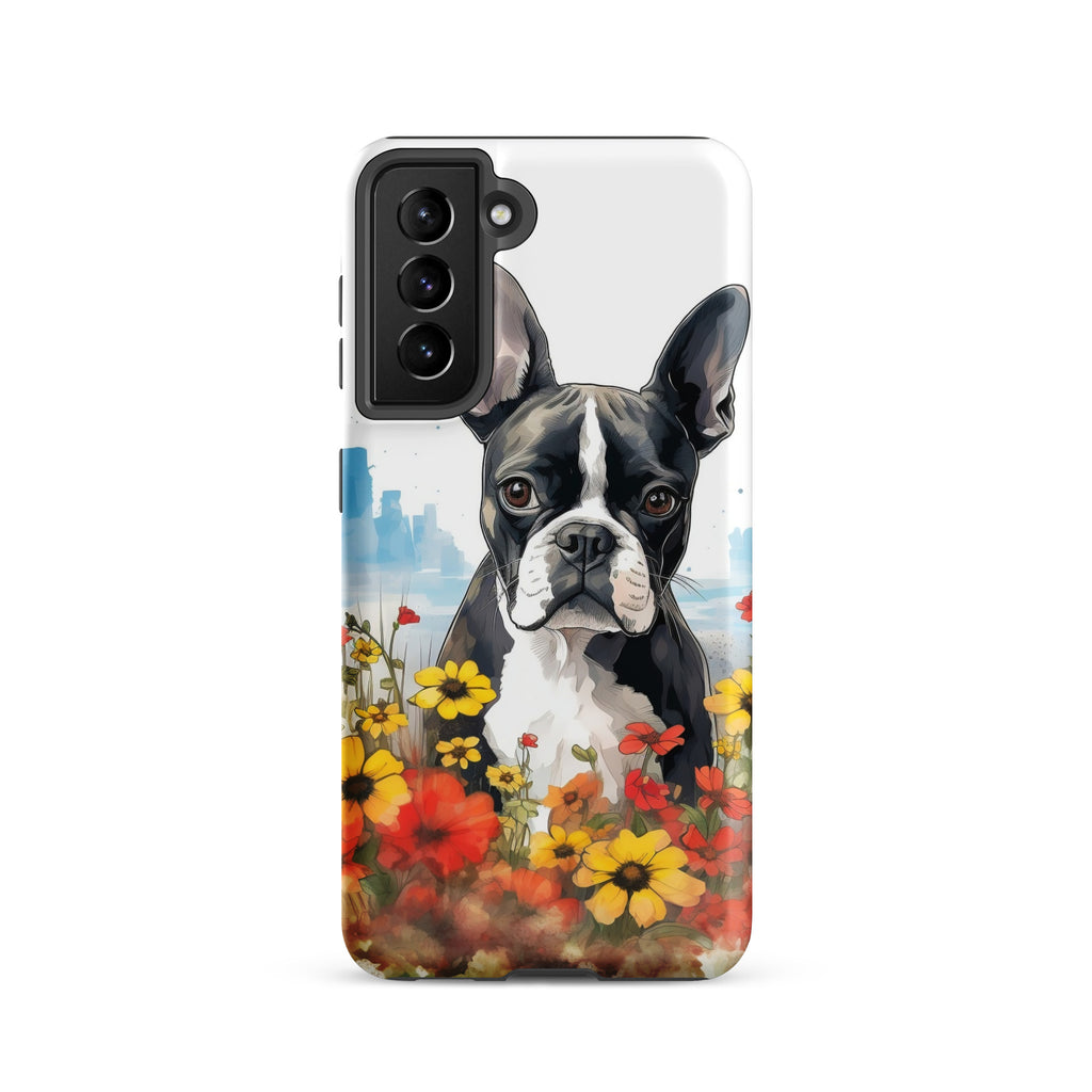 Boston Terrier Dog In A Garden Outside The City Tough case for Samsung