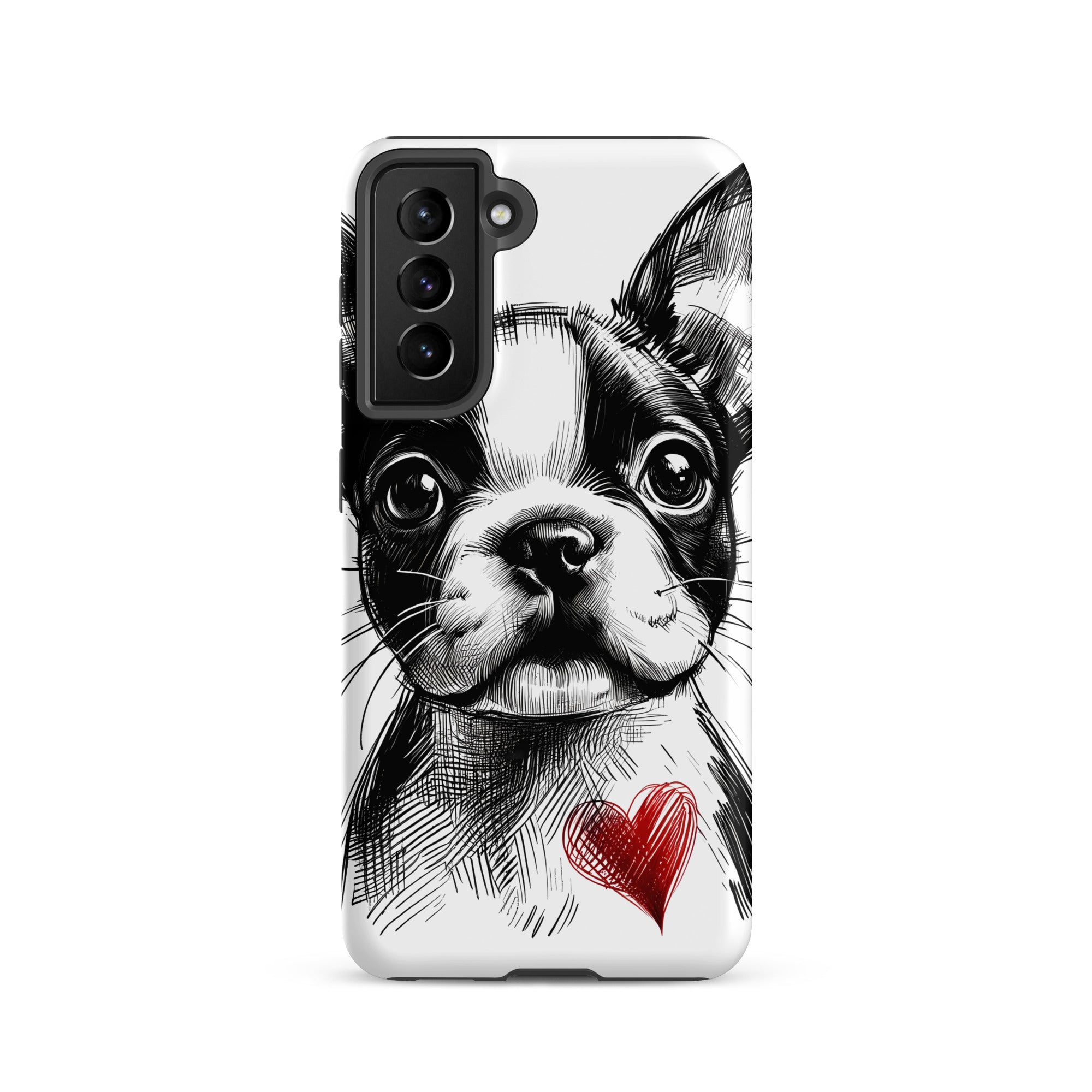 Boston Terrier Heart Tough Case For Samsung
