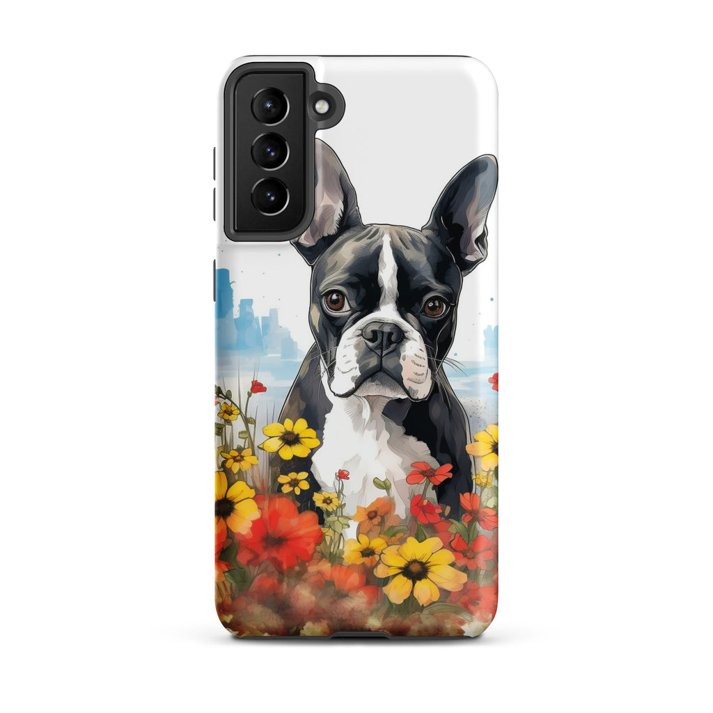 Boston Terrier Dog In A Garden Outside The City Tough case for Samsung