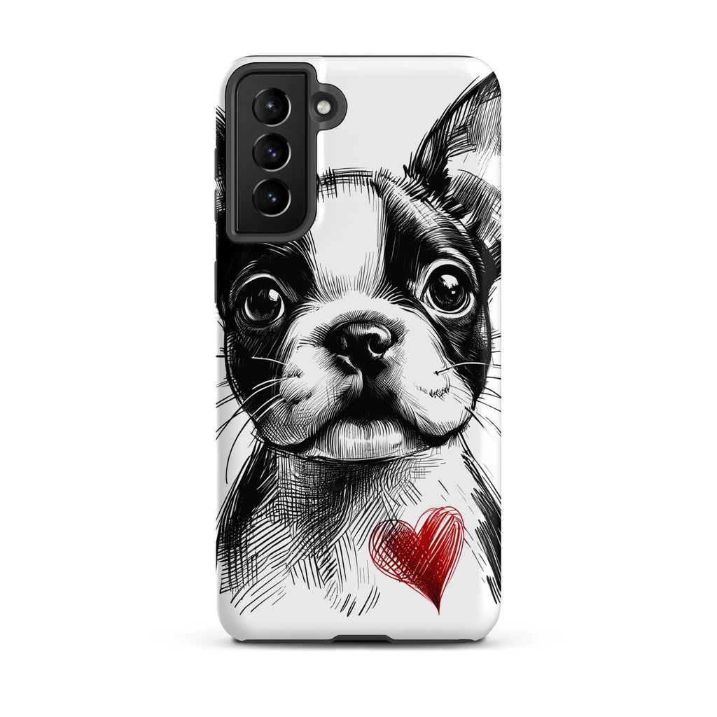 Boston Terrier Heart Tough Case For Samsung