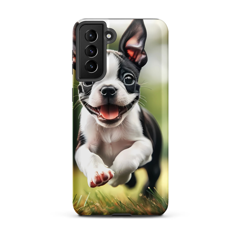 Playful Boston Terrier Puppy Tough case for Samsung