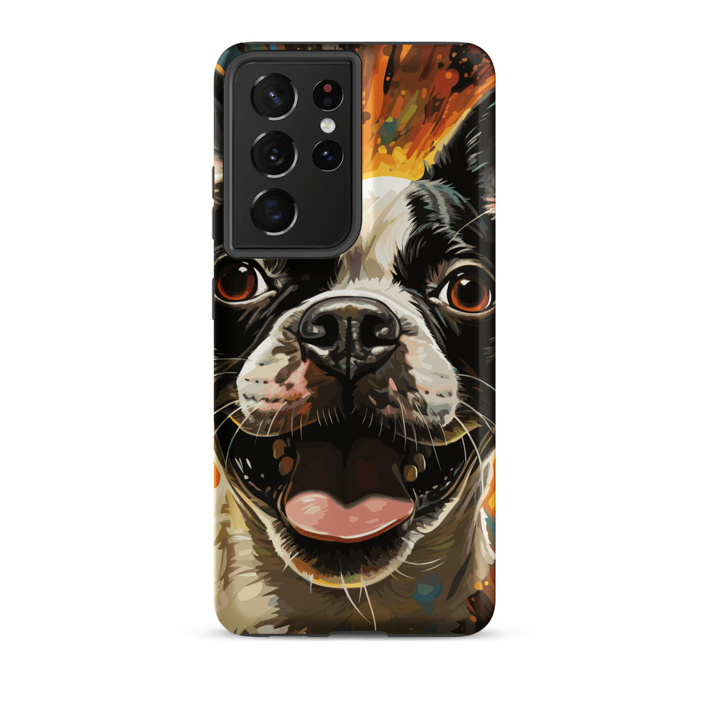 Zoomies Excitement Boston Terrier Dog Tough case for Samsung