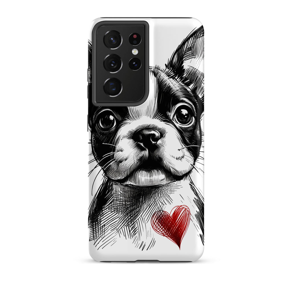 Boston Terrier Heart Tough Case For Samsung