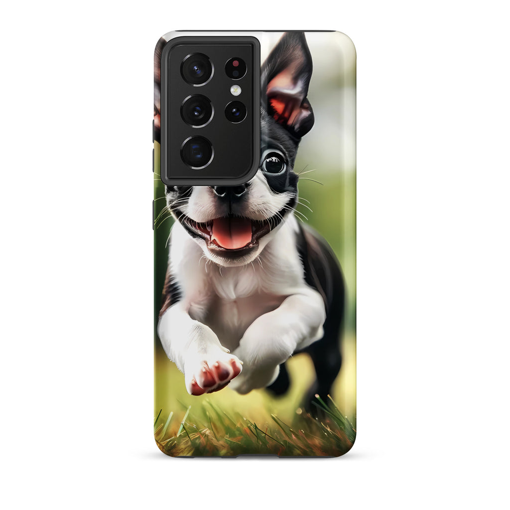 Playful Boston Terrier Puppy Tough case for Samsung