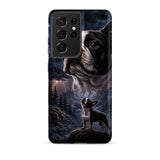 Storm Guardian – Majestic Boston Terrier Night Art Tough Case for Samsung . Matte Samsung Galaxy S21 Ultra