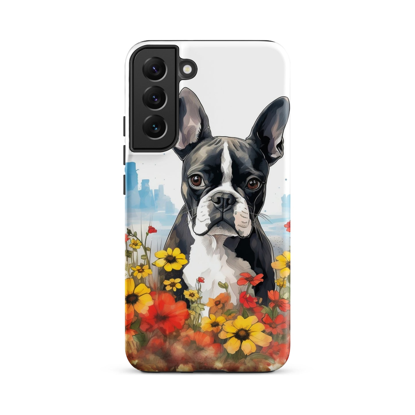 Boston Terrier Dog In A Garden Outside The City Tough case for Samsung