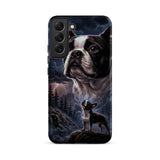 Storm Guardian – Majestic Boston Terrier Night Art Tough Case for Samsung . Matte Samsung Galaxy S22 Plus