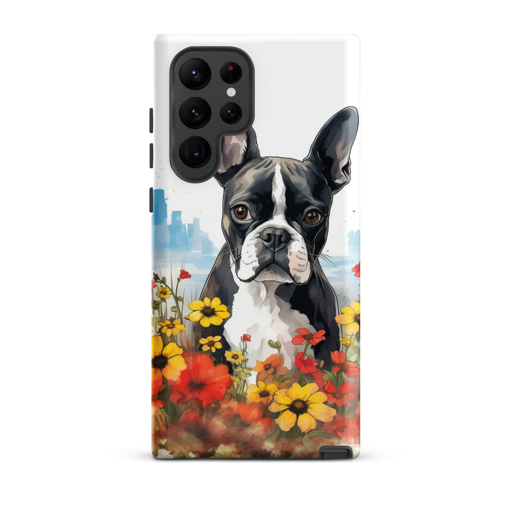 Boston Terrier Dog In A Garden Outside The City Tough case for Samsung