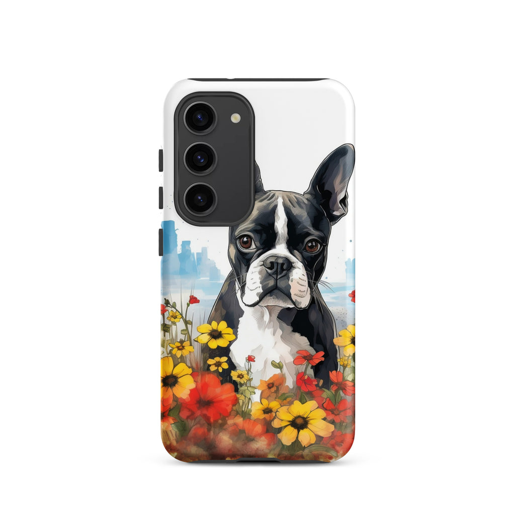 Boston Terrier Dog In A Garden Outside The City Tough case for Samsung