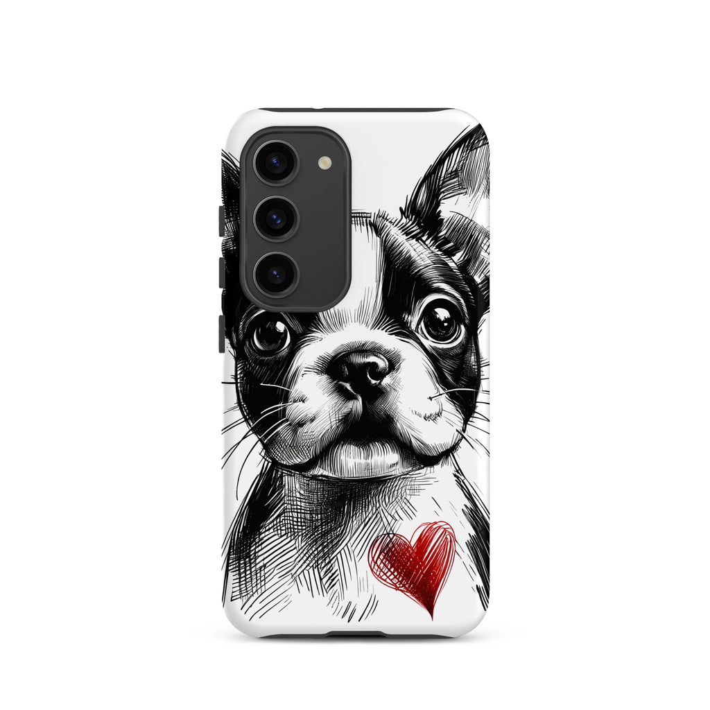 Boston Terrier Heart Tough Case For Samsung