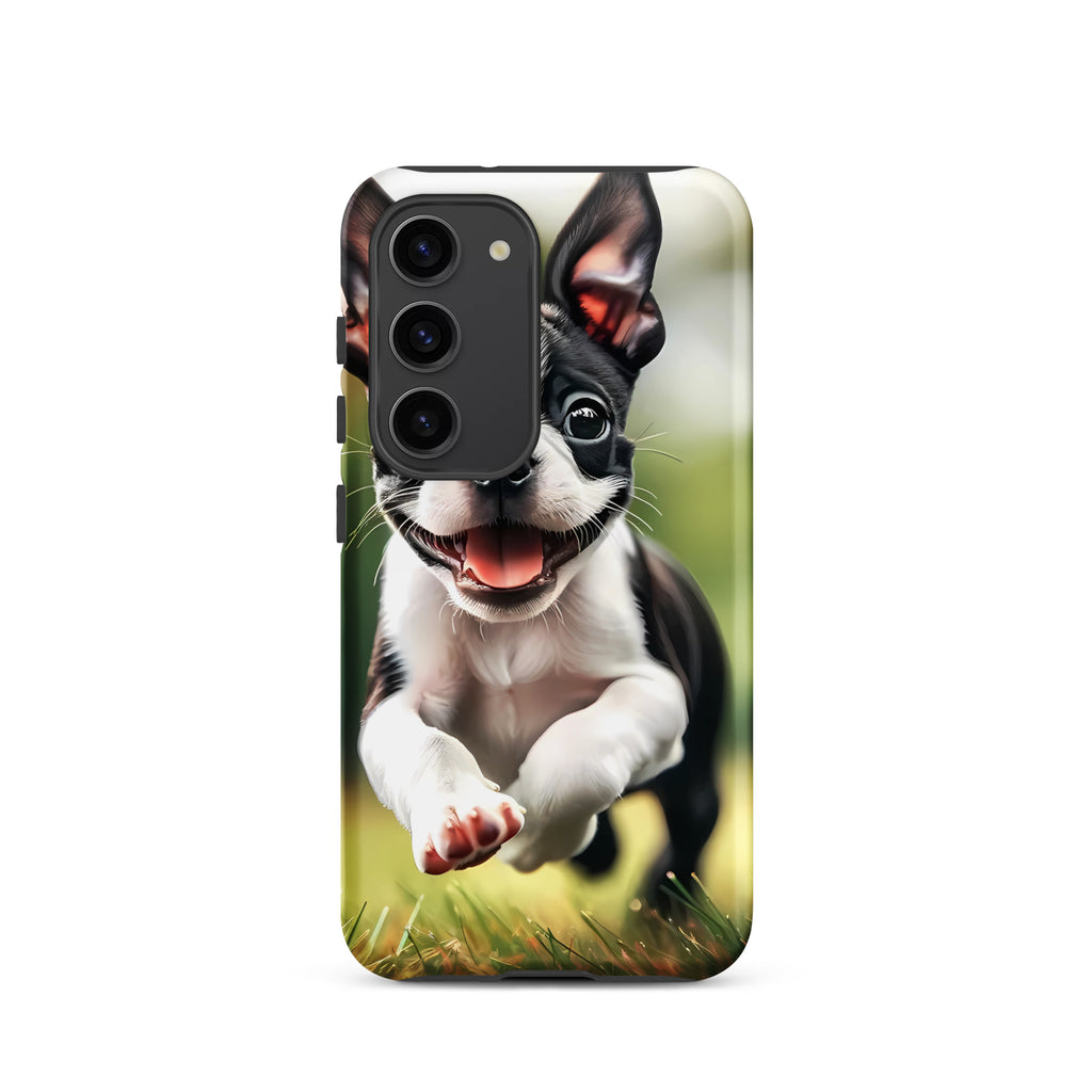 Playful Boston Terrier Puppy Tough case for Samsung