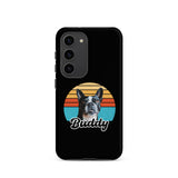Custom Dog Sunset Vintage Retro Style Tough case for Samsung . Matte Samsung Galaxy S23