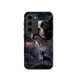 Storm Guardian – Majestic Boston Terrier Night Art Tough Case for Samsung . Matte Samsung Galaxy S23