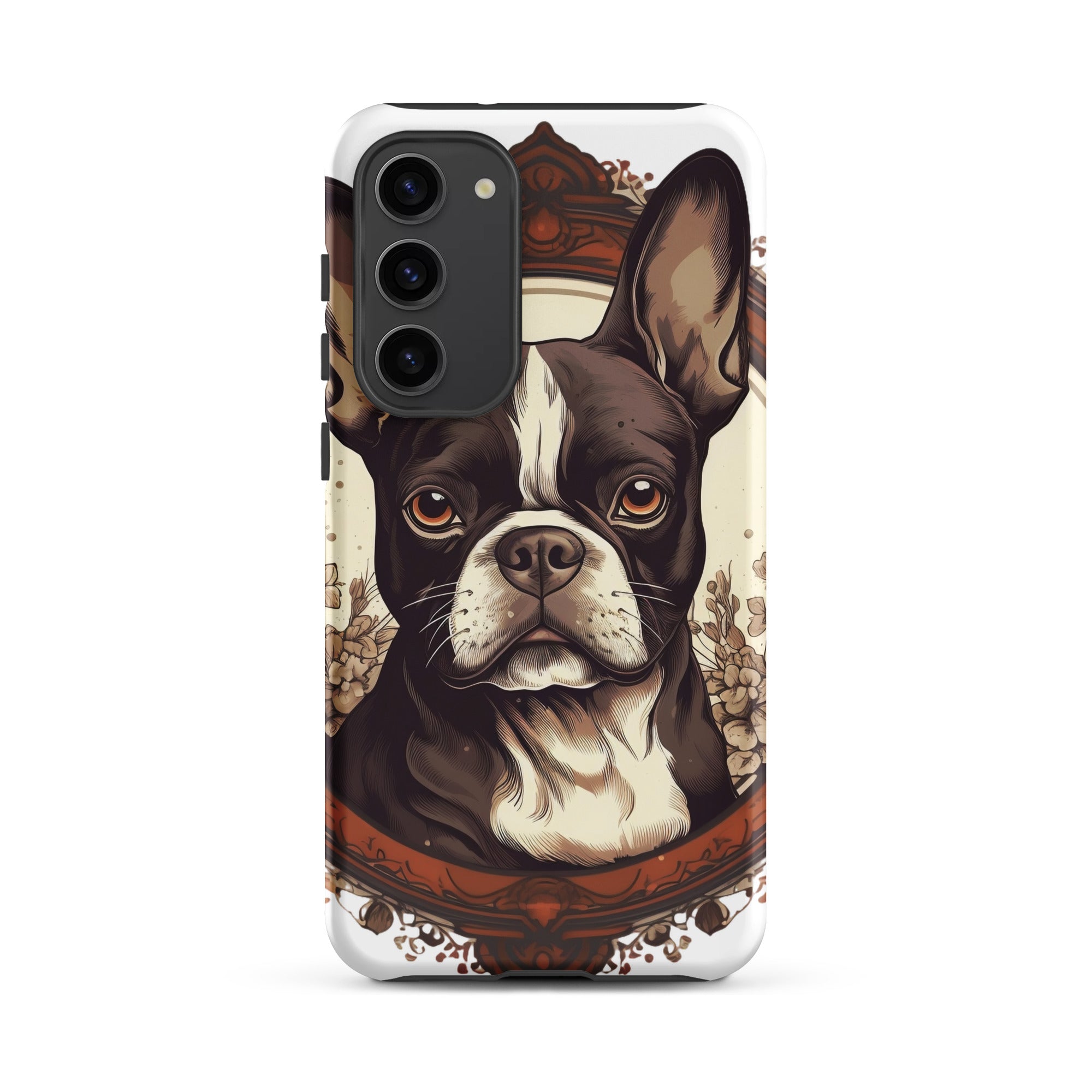 Vintage-Inspired Red Brown Boston Terrier Tough case for Samsung . Matte Samsung Galaxy S23 Plus