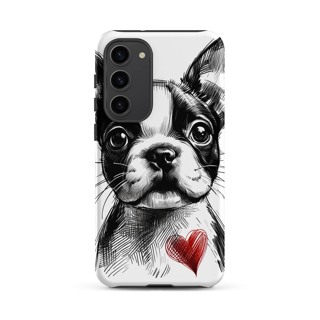 Boston Terrier Heart Tough Case For Samsung