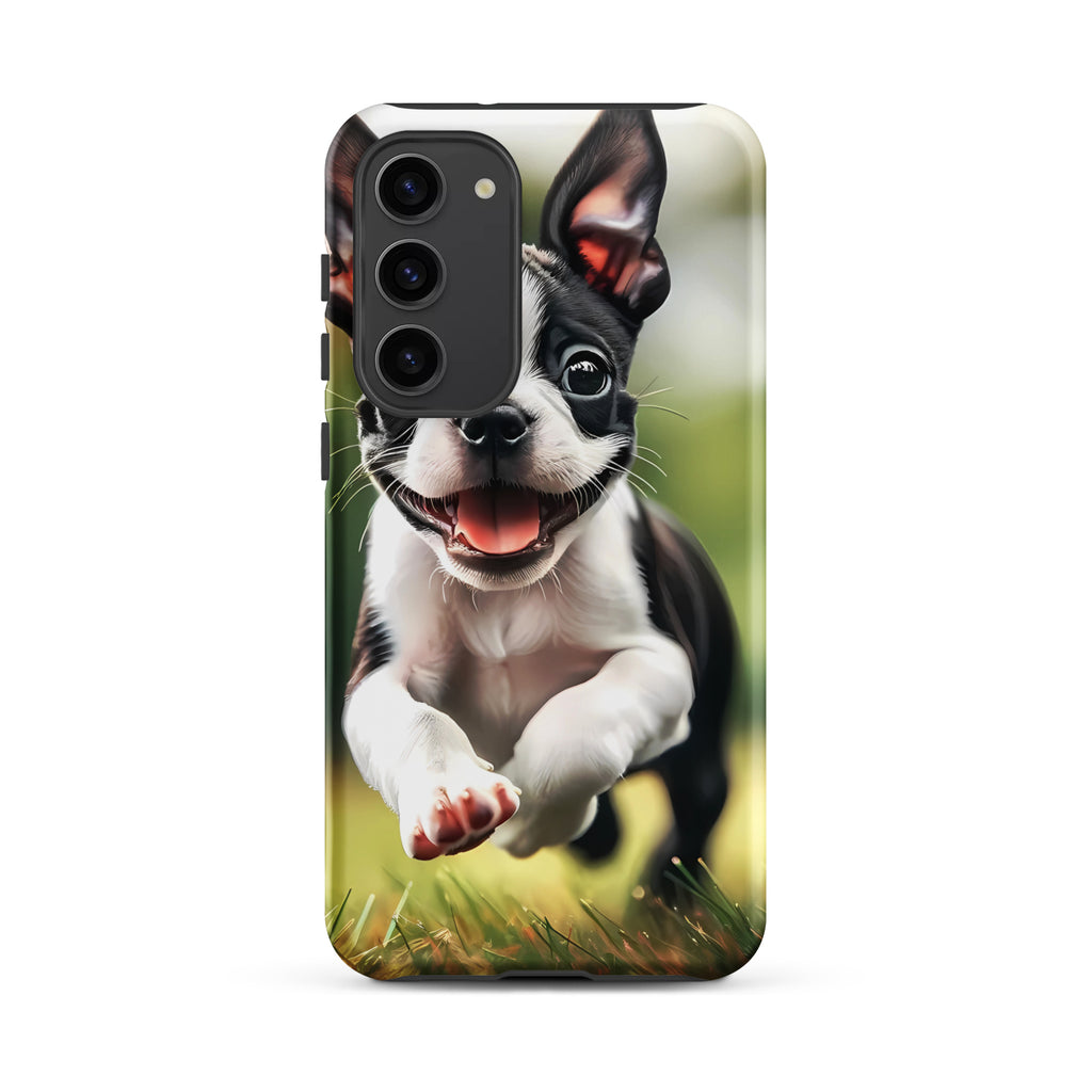 Playful Boston Terrier Puppy Tough case for Samsung