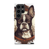 Vintage-Inspired Red Brown Boston Terrier Tough case for Samsung . Matte Samsung Galaxy S23 Ultra