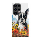 Boston Terrier Dog In A Garden Outside The City Tough case for Samsung