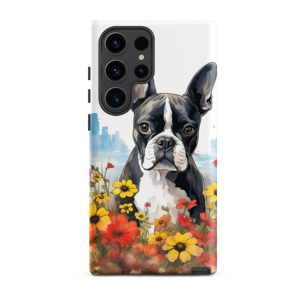 Boston Terrier Dog In A Garden Outside The City Tough case for Samsung