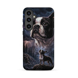 Storm Guardian – Majestic Boston Terrier Night Art Tough Case for Samsung . Matte Samsung Galaxy S24 Plus