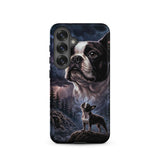 Storm Guardian – Majestic Boston Terrier Night Art Tough Case for Samsung . Matte Samsung Galaxy S25