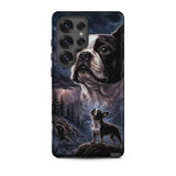 Storm Guardian – Majestic Boston Terrier Night Art Tough Case for Samsung . Matte Samsung Galaxy S25 Ultra