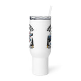 Shred Til You're Dead (Tired) Boston Terrier Snow Club Travel Mug with a Handle .