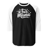 Fur Mama 3/4 Sleeve Raglan Shirt . Black White