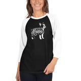 Boston Terrier Mama 3/4 Sleeve Raglan Shirt .