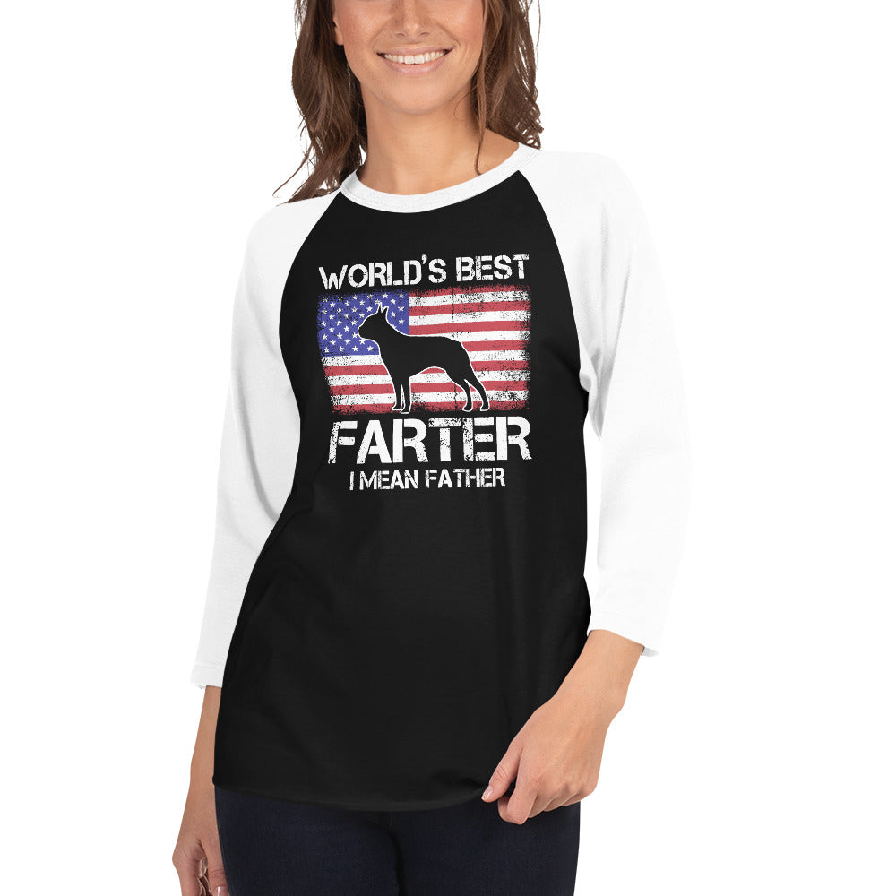 World's Best Farter I Mean Father 3/4 Sleeve Raglan Shirt .