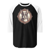Vintage-Inspired Red Brown Boston Terrier 3/4 Sleeve Raglan Shirt . Black White