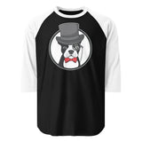 The Gentleman Boston Terrier Dog 3/4 Sleeve Raglan Shirt . Black White