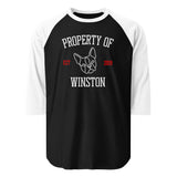 Property Of My Dog Custom Unisex 3/4 Sleeve Raglan Shirt . Black White