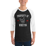 Property Of My Dog Custom Unisex 3/4 Sleeve Raglan Shirt .
