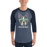 Into The Wild Boston Terrier 3/4 Sleeve Raglan Shirt .